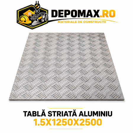 Tabla aluminiu striata 1.5mm , 1250x2500mm (1050A)